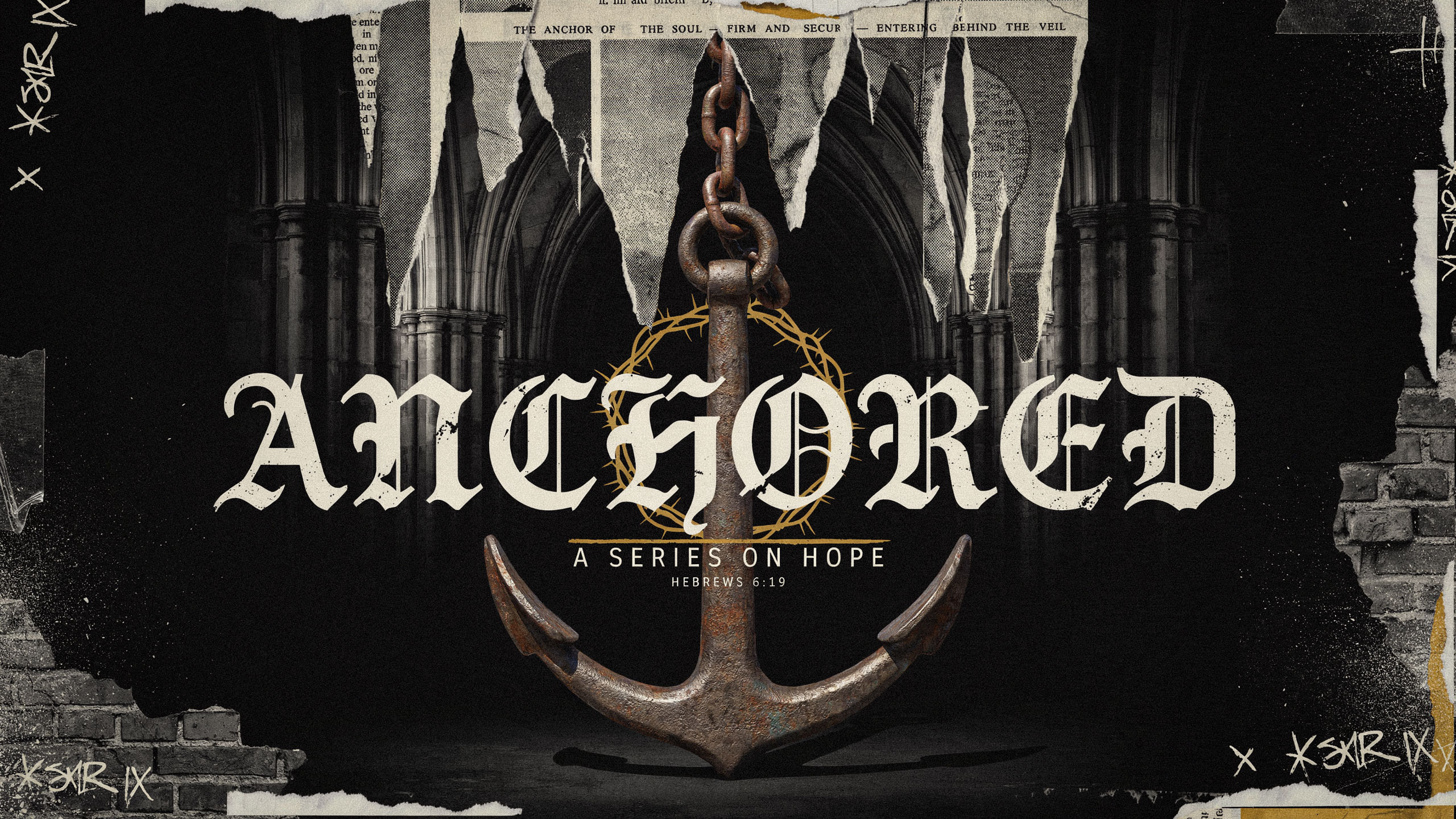 Neo-Gothic Street sermon series graphics style example